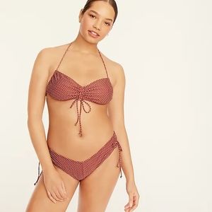 Reimagined by J.Crew Copper Dot Ruched Halter Bikini Top & Cheeky Hipster Bottom